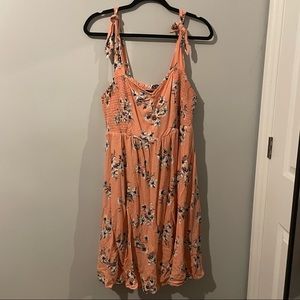Torrid Challis Dress Shoulder Tie Bow Floral Summer Dress Size 1